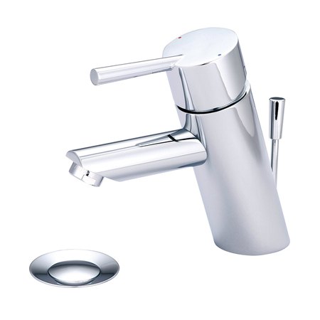 OLYMPIA FAUCETS Single Handle Lavatory Faucet, Single Hole, Polished Chrome, Flow Rate (GPM): 1.2 L-6055